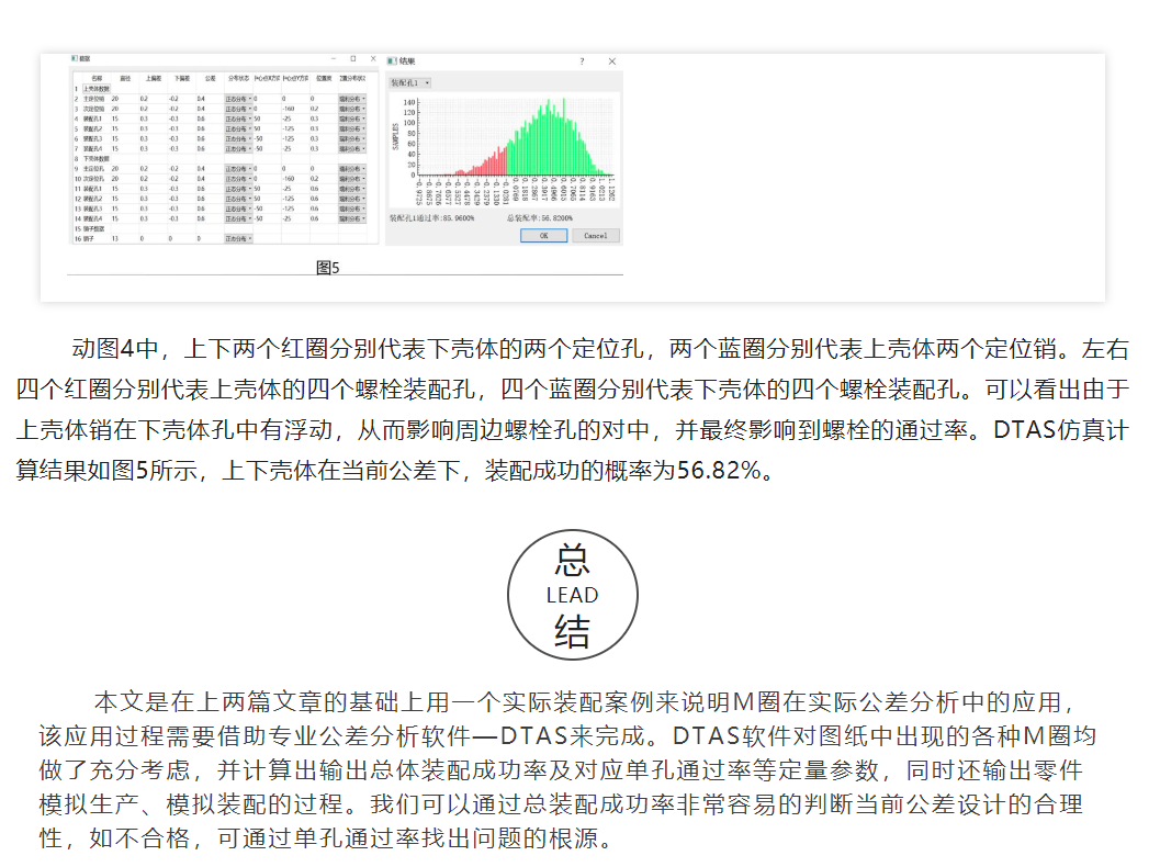 DTAS尺寸公差分析與尺寸鏈計算：M圈的那些事兒之M圈在實際裝配中的應用 (三)DTAS3D尺寸公差分析及尺寸鏈計算軟件結果圖